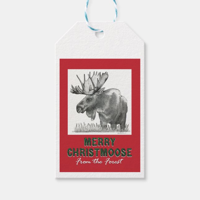 Etiqueta Para Presente Feliz Christmoose (Frente)