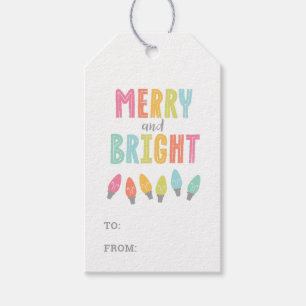 Etiqueta Para Presente Feliz colorida e Natal brilhante