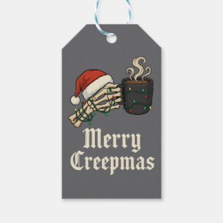 Etiqueta Para Presente Feliz Creepmas Esqueleto Com Café