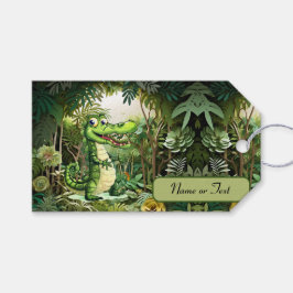 Etiqueta Para Presente Feliz Crocodilo Selvagem Selvagem Selvagem Selvage