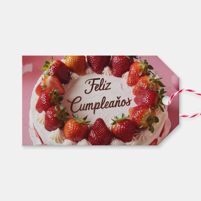 Etiqueta Para Presente Feliz Cumpleaños (Frente (horizontal))