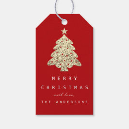 Etiqueta Para Presente Feliz da etiqueta de presente de Natal Dourada Ver