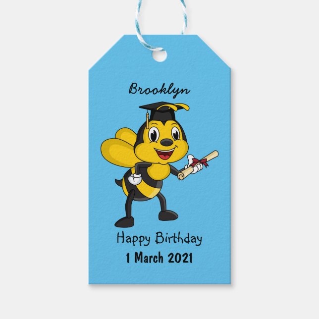 Etiqueta Para Presente Feliz desenho animado (Frente)