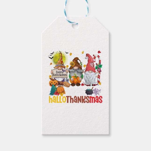 Etiqueta Para Presente Feliz Dia das Bruxas de Hallothanksmas (Frente)