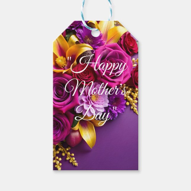Etiqueta Para Presente Feliz Dia das Mães  (A sweet floral touch for Mom's special day.  )