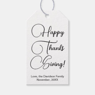 Etiqueta Para Presente Feliz dia de Ação de Graças - script personalizado