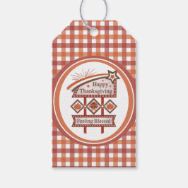 Etiqueta Para Presente Feliz Dia de Ação de Graças Sentido Bênção - Sinal