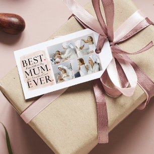 Etiqueta Para Presente Feliz dia de as mães Rosa de Fotografia de Colage