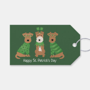 Etiqueta Para Presente Feliz Dia de São Patrício Welsh Wire Fox Terrier D