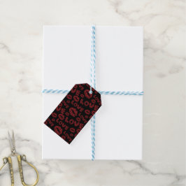 Etiqueta Para Presente Feliz Dia dos Namorados Amor Elegante Vermelho e P