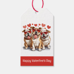 Etiqueta Para Presente Feliz Dia dos Namorados Bulldog Inglês