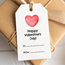 Etiqueta Para Presente Feliz Dia dos Namorados com coração rosa