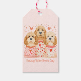 Etiqueta Para Presente Feliz Dia dos Namorados Goldendoodle Dogs