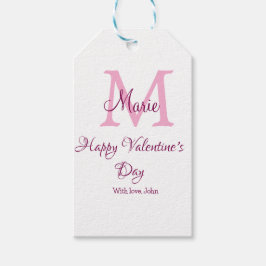 Etiqueta Para Presente Feliz dia dos namorados monograma rosa nome amor m