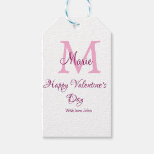 Etiqueta Para Presente Feliz dia dos namorados monograma rosa nome amor m