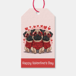 Etiqueta Para Presente Feliz Dia dos Namorados Pug Dogs
