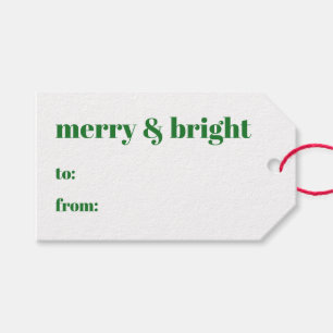 Etiqueta Para Presente Feliz e brilho do Natal moderno verde