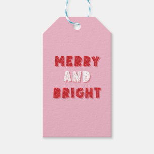 Etiqueta Para Presente Feliz e Brilho, Feliz Natal, Natal, Rosa