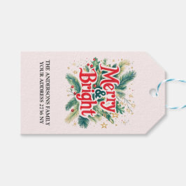 Etiqueta Para Presente Feliz e Brilho Natal Branco