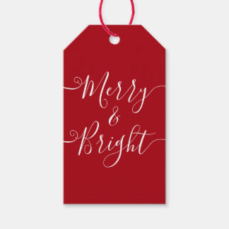 Etiqueta Para Presente Feliz E Brilho | Tipografia moderna - Natal vermel