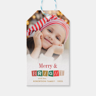Etiqueta Para Presente feliz e fotos coloridas brilhantes de natal