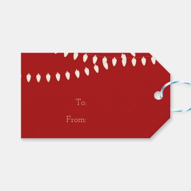 Etiqueta Para Presente Feliz e luzes brilhantes (Frente (horizontal))