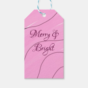 Etiqueta Para Presente Feliz e modo cinza design de rosca cor-de-rosa-cla