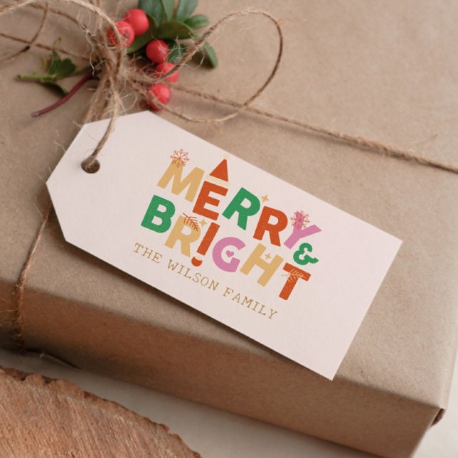 Etiqueta Para Presente Feliz e Natal Brilhante (Criador carregado)