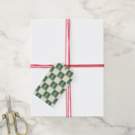 Etiqueta Para Presente Feliz feriado para o padrão de árvore do verificad