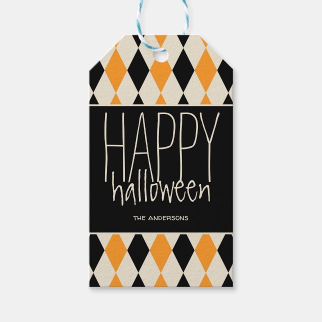 Etiqueta Para Presente Feliz Halloween Personalizado (Frente)