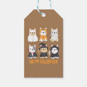 Etiqueta Para Presente Feliz Halloween Pug Dogs Cute Bulldog Francês