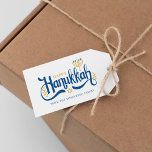Etiqueta Para Presente "Feliz Hanukkah" Dourado Menorah<br><div class="desc">"Feliz Hanukkah" Dourado Menorah design.</div>