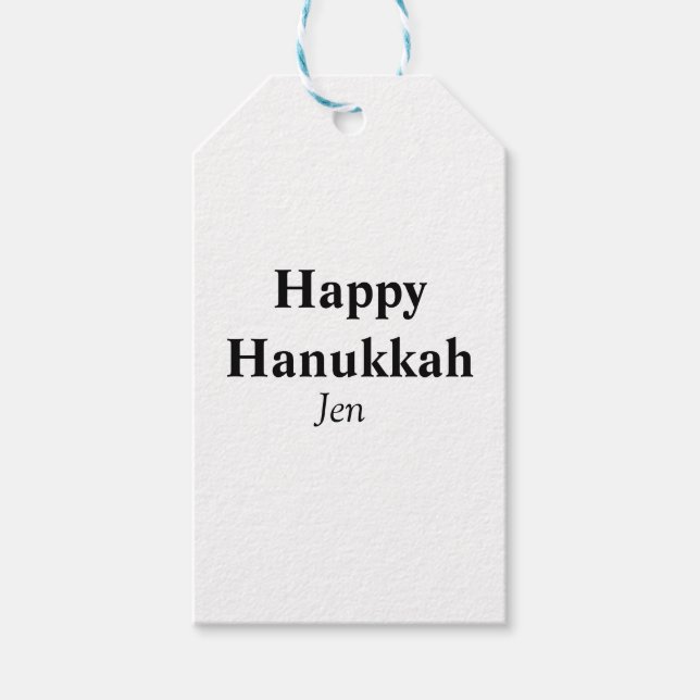 Etiqueta Para Presente Feliz Hanukkah, seu nome de imagem de texto editáv (Frente)