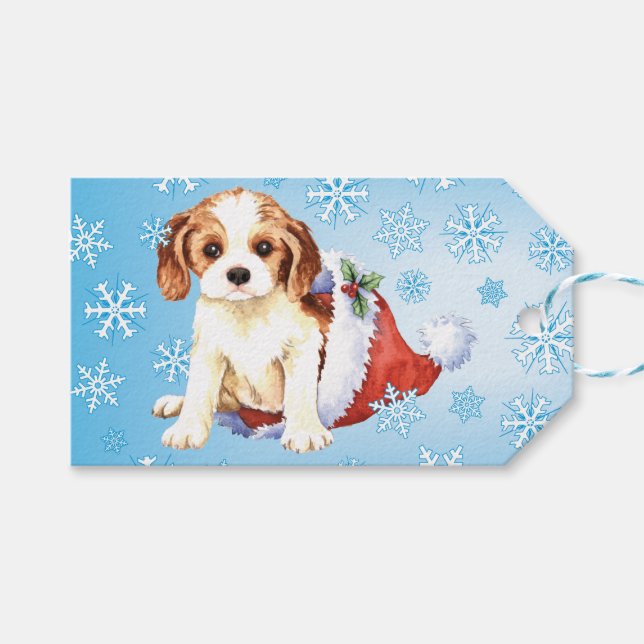 Etiqueta Para Presente Feliz Howlidays Cavalier (Frente (horizontal))