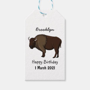 Etiqueta Para Presente Feliz ilustração de búfalo bisonte americano