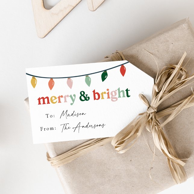 Etiqueta Para Presente Feliz moderna e feriado brilhante (Criador carregado)