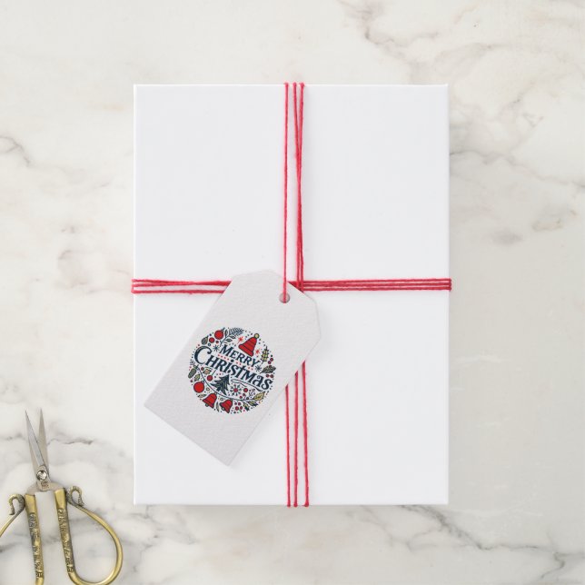 Etiqueta Para Presente Feliz Natal 3 (Com cordão)