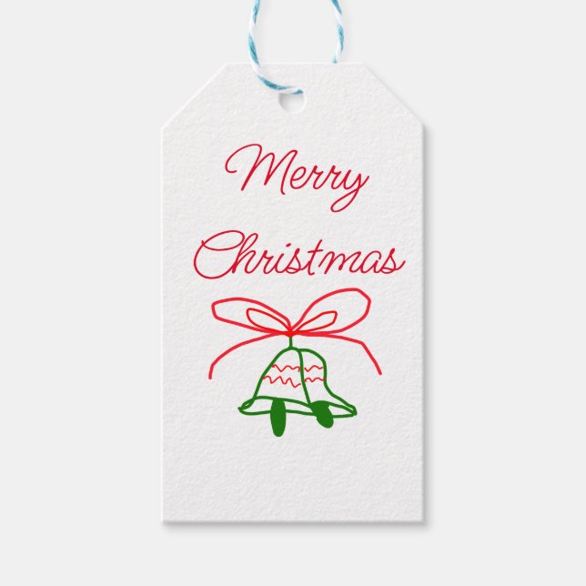 Etiqueta Para Presente Feliz Natal arco verde-jingle na moda (Frente)
