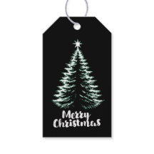 Feliz Natal Árvore Chic Distressed Preto e Verde-M