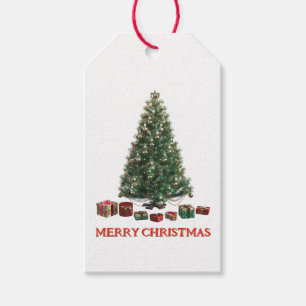 Etiqueta Para Presente Feliz Natal. Árvore (design 1) com presentes