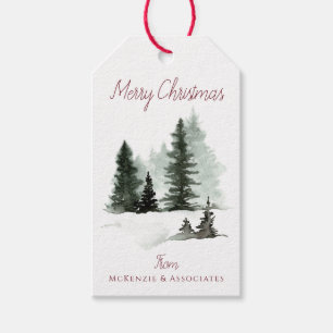 Etiqueta Para Presente Feliz Natal Árvores de Natal Nevadas