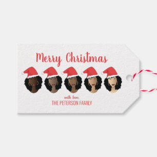 Etiqueta Para Presente Feliz Natal Beleza Natural com Papai Noel