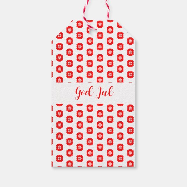 Etiqueta Para Presente Feliz Natal Boas Festas padrão escandinavo present (Verso)