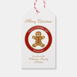 Etiqueta Para Presente Feliz Natal Bolo de Gengibre Branco