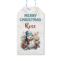 Feliz Natal Boneco de Neve Aquarela