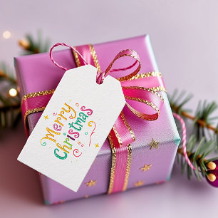 Etiqueta Para Presente Feliz Natal brilhante e fresco