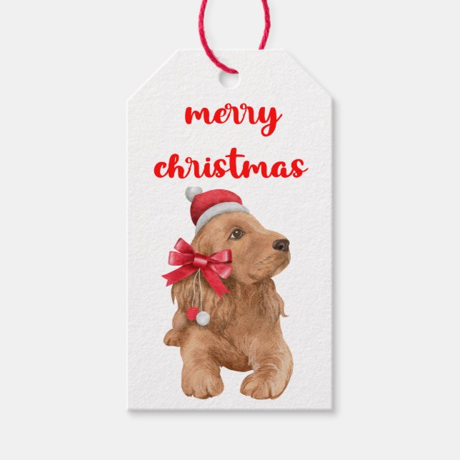 Etiqueta Para Presente Feliz Natal Cachorrinho (Frente)