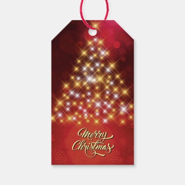 Etiqueta Para Presente Feliz Natal com Árvore de Natal (Frente)