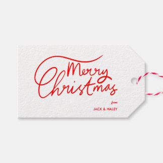 Etiqueta Para Presente Feliz Natal com Letra Simples Moderna