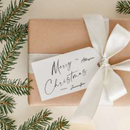 Etiqueta Para Presente Feliz Natal com Letra Simples Moderna Escrita à Mã